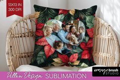 Poinsettia Christmas Photo Pillow PNG - Christmas Poinsettia Product Image 1