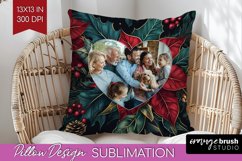 Poinsettia Christmas Photo Pillow PNG - Christmas Poinsettia Product Image 1
