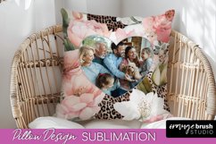 Family Photo Frame Pillow Sublimation - Floral Pillow Cover Product Image 1