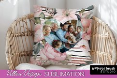 Family Photo Frame Pillow Sublimation - Floral Pillow Cover Product Image 1