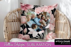 Family Photo Frame Pillow Sublimation - Floral Pillow Cover Product Image 1