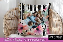 Family Photo Frame Pillow Sublimation - Floral Pillow Cover Product Image 1