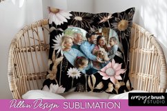 Family Photo Frame Pillow Sublimation - Floral Pillow Cover Product Image 1