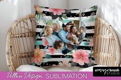 Family Photo Frame Pillow Sublimation - Floral Pillow Cover Product Image 1