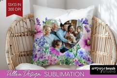 Wildflowers Photo Pillow PNG - Floral Picture Frame Pillow Product Image 1