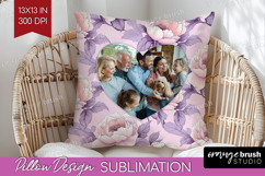 Floral Photo Pillow PNG - Peony Flower Picture Frame Pillow Product Image 1