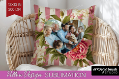Floral Photo Pillow PNG - Peony Flower Picture Frame Pillow Product Image 1