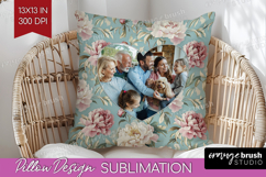 Floral Photo Pillow PNG - Peony Flower Picture Frame Pillow Product Image 1