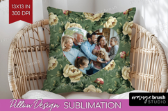 Floral Photo Pillow PNG - Peony Flower Picture Frame Pillow Product Image 1