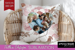 Floral Photo Pillow PNG - Peony Flower Picture Frame Pillow Product Image 1