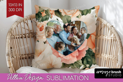 Floral Photo Pillow PNG - Peony Flower Picture Frame Pillow Product Image 1