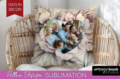 Floral Photo Pillow PNG - Peony Flower Picture Frame Pillow Product Image 1