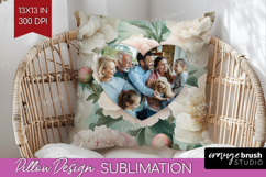 Floral Photo Pillow PNG - Peony Flower Picture Frame Pillow Product Image 1