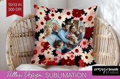 Retro Flowers Photo Pillow PNG - Floral Picture Frame Pillow Product Image 1