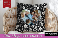 Retro Flowers Photo Pillow PNG - Floral Picture Frame Pillow Product Image 1