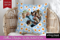 Retro Flowers Photo Pillow PNG - Floral Picture Frame Pillow Product Image 1