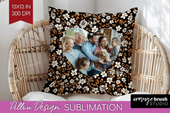 Retro Flowers Photo Pillow PNG - Floral Picture Frame Pillow Product Image 1
