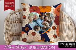 Retro Flowers Photo Pillow PNG - Floral Picture Frame Pillow Product Image 1