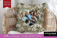 Flowers Photo Pillow PNG - Vintage Floral Picture Frame Product Image 1