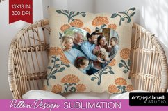 Flowers Photo Pillow PNG - Vintage Floral Picture Frame Product Image 1