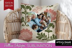 Flowers Photo Pillow PNG - Vintage Floral Picture Frame Product Image 1