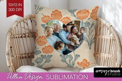 Flowers Photo Pillow PNG - Vintage Floral Picture Frame Product Image 1