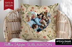 Flowers Photo Pillow PNG - Vintage Floral Picture Frame Product Image 1