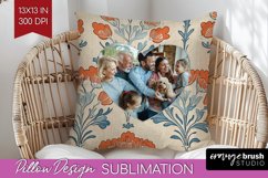 Flowers Photo Pillow PNG - Vintage Floral Picture Frame Product Image 1