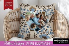 Flowers Photo Pillow PNG - Vintage Floral Picture Frame Product Image 1