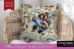 Flowers Photo Pillow PNG - Vintage Floral Picture Frame Product Image 1