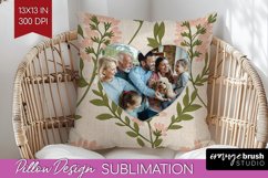 Flowers Photo Pillow PNG - Vintage Floral Picture Frame Product Image 1