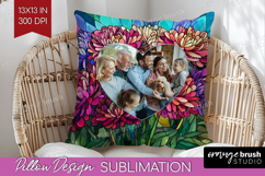 Stained Glass Photo Pillow PNG - Flowers Picture Frame Cover Product Image 1