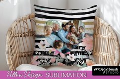 Family Photo Frame Pillow Sublimation - Floral Pillow Cover Product Image 1