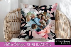 Family Photo Frame Pillow Sublimation - Floral Pillow Cover Product Image 1