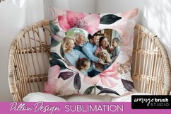 Family Photo Frame Pillow Sublimation - Floral Pillow Cover Product Image 1