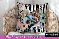 Family Photo Frame Pillow Sublimation - Floral Pillow Cover Product Image 1