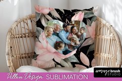 Family Photo Frame Pillow Sublimation - Floral Pillow Cover Product Image 1