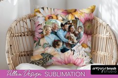 Family Photo Frame Pillow Sublimation - Floral Pillow Cover Product Image 1