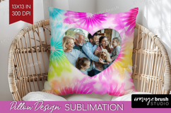 Tie Dye Photo Pillow PNG - Rainbow Picture Frame Pillow Product Image 1