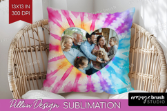 Tie Dye Photo Pillow PNG - Rainbow Picture Frame Pillow Product Image 1
