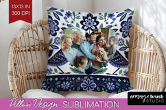 Folk Flowers Photo Pillow PNG - Floral Picture Frame Pillow Product Image 1