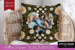 Folk Flowers Photo Pillow PNG - Floral Picture Frame Pillow Product Image 1