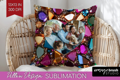 Gem Texture Photo Pillow PNG - Gemstone Picture Frame Pillow Product Image 1