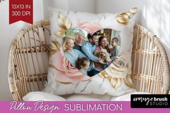 Rose Photo Pillow PNG - Floral Picture Frame Pillow Cover Product Image 1