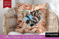 Rose Photo Pillow PNG - Floral Picture Frame Pillow Cover Product Image 1