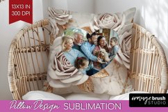 Rose Photo Pillow PNG - Floral Picture Frame Pillow Cover Product Image 1