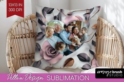 Rose Photo Pillow PNG - Floral Picture Frame Pillow Cover Product Image 1