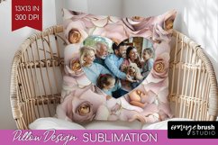 Rose Photo Pillow PNG - Floral Picture Frame Pillow Cover Product Image 1