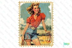 Pin-Up Girl Postage Stamps Sublimation Product Image 1