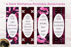 4 Cute Smut Dark Romance Printable Bookmarks Gothic PNG Product Image 1